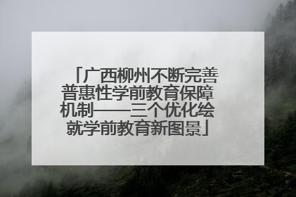 广西柳州不断完善普惠性学前教育保障机制——三个优化绘就学前教育新图景