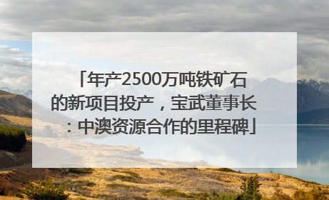 年产2500万吨铁矿石的新项目投产，宝武董事长：中澳资源合作的里程碑