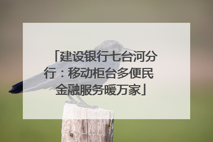 建设银行七台河分行：移动柜台多便民 金融服务暖万家