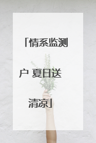 情系监测户 夏日送清凉