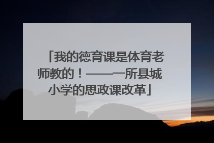 我的德育课是体育老师教的！——一所县城小学的思政课改革