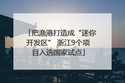 把渔港打造成“迷你开发区” 浙江9个项目入选国家试点