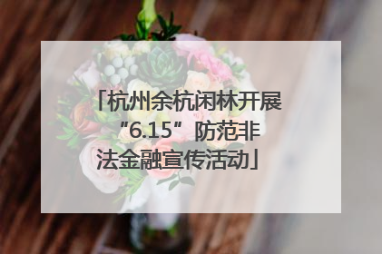 杭州余杭闲林开展“6.15”防范非法金融宣传活动