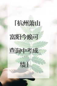 杭州萧山富阳今晚可查询中考成绩