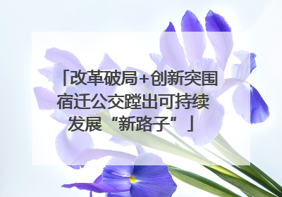 改革破局+创新突围 宿迁公交蹚出可持续发展“新路子”