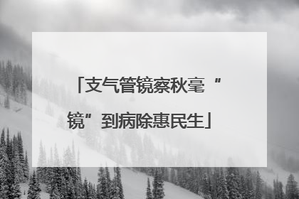 支气管镜察秋毫“镜”到病除惠民生