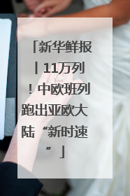 新华鲜报丨11万列！中欧班列跑出亚欧大陆“新时速”