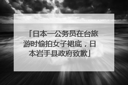 日本一公务员在台旅游时偷拍女子裙底，日本岩手县政府致歉