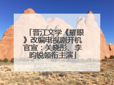 晋江文学《耀眼》改编电视剧开机官宣：关晓彤、李昀锐领衔主演