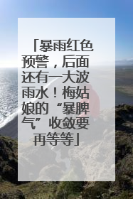 暴雨红色预警，后面还有一大波雨水！梅姑娘的“暴脾气”收敛要再等等