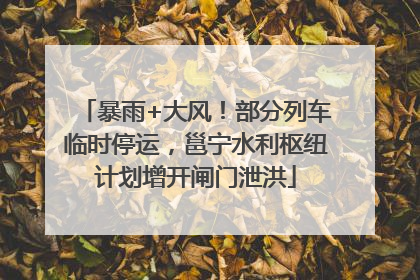 暴雨+大风！部分列车临时停运，邕宁水利枢纽计划增开闸门泄洪