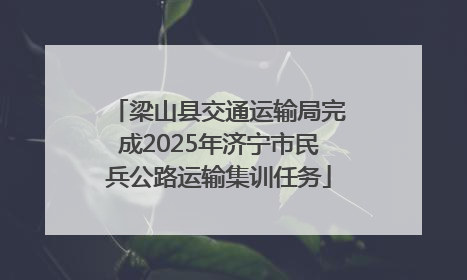 梁山县交通运输局完成2025年济宁市民兵公路运输集训任务