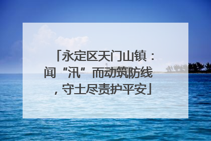 永定区天门山镇：闻“汛”而动筑防线，守土尽责护平安