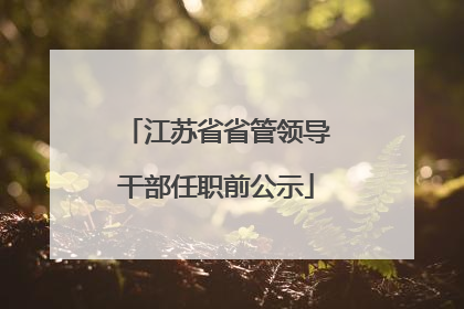 江苏省省管领导干部任职前公示