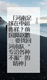 河南足球在中超咋样？前国脚赵鹏：要找回河南队“专治各种不服”的精神