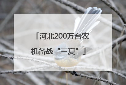 河北200万台农机备战“三夏”