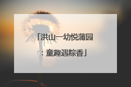 洪山一幼悦蒲园：童趣遇粽香