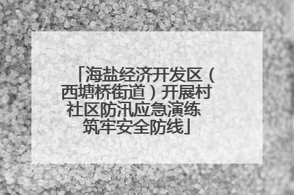 海盐经济开发区（西塘桥街道）开展村社区防汛应急演练 筑牢安全防线