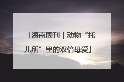 海南周刊｜动物“托儿所”里的双倍母爱