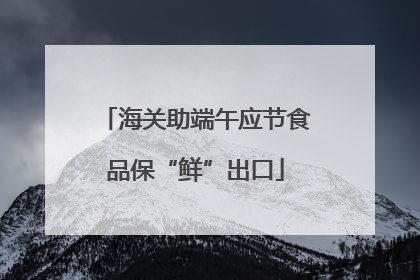 海关助端午应节食品保“鲜”出口