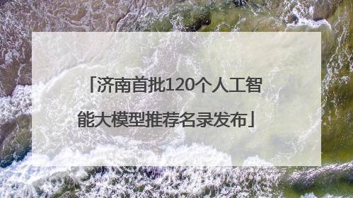 济南首批120个人工智能大模型推荐名录发布