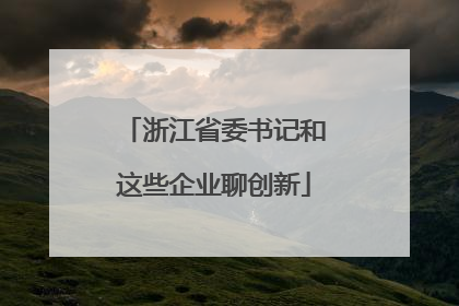 浙江省委书记和这些企业聊创新