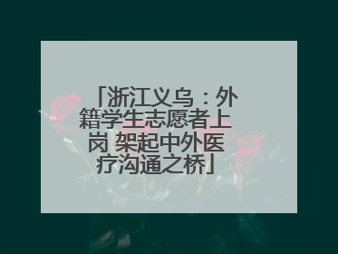 浙江义乌：外籍学生志愿者上岗 架起中外医疗沟通之桥