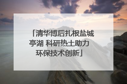 清华博后扎根盐城亭湖 科研热土助力环保技术创新