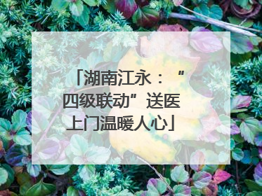湖南江永：“四级联动”送医上门温暖人心