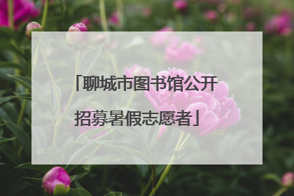 聊城市图书馆公开招募暑假志愿者