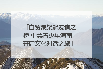 自贸港架起友谊之桥 中美青少年海南开启文化对话之旅