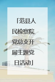 范县人民检察院党总支开展主题党日活动