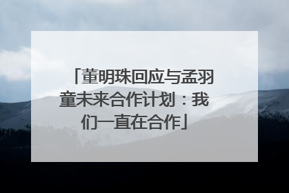 董明珠回应与孟羽童未来合作计划：我们一直在合作