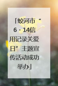 蛟河市“6・14信用记录关爱日”主题宣传活动成功举办