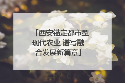 西安锚定都市型现代农业 谱写融合发展新篇章