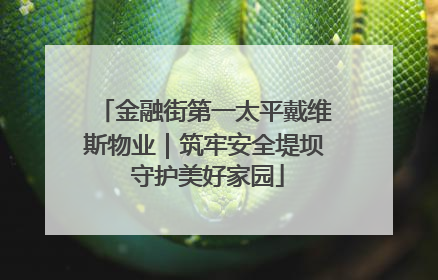 金融街第一太平戴维斯物业｜筑牢安全堤坝 守护美好家园