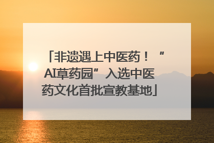 非遗遇上中医药！“AI草药园”入选中医药文化首批宣教基地