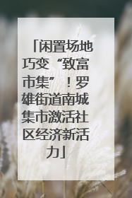 闲置场地巧变“致富市集”！罗雄街道南城集市激活社区经济新活力