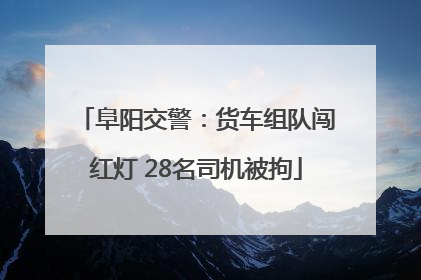 阜阳交警：货车组队闯红灯 28名司机被拘