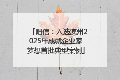 阳信：入选滨州2025年成就企业家梦想首批典型案例