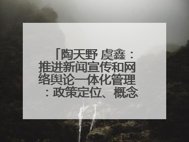 陶天野 虞鑫：推进新闻宣传和网络舆论一体化管理：政策定位、概念内涵和实践路径