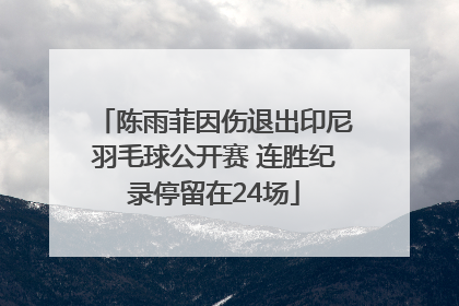 陈雨菲因伤退出印尼羽毛球公开赛 连胜纪录停留在24场