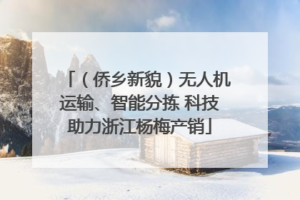 （侨乡新貌）无人机运输、智能分拣 科技助力浙江杨梅产销