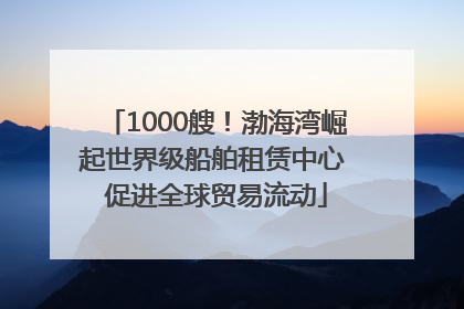 1000艘！渤海湾崛起世界级船舶租赁中心 促进全球贸易流动