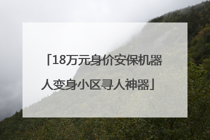 18万元身价安保机器人变身小区寻人神器