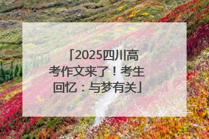 2025四川高考作文来了！考生回忆：与梦有关