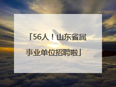 56人！山东省属事业单位招聘啦