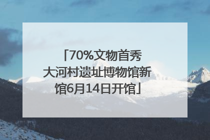 70%文物首秀 大河村遗址博物馆新馆6月14日开馆