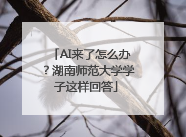 AI来了怎么办？湖南师范大学学子这样回答